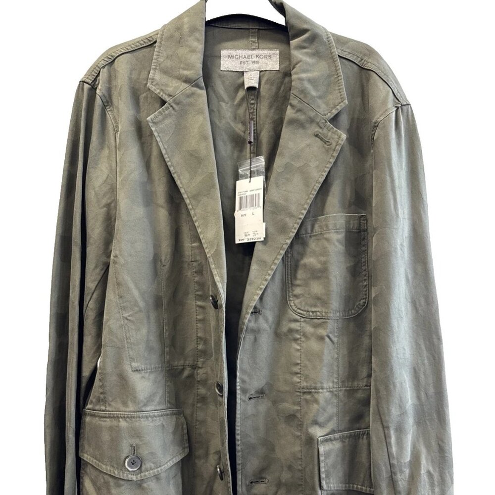 Michael Kors Man's Jacket sz. L 100% Cotton Army Green